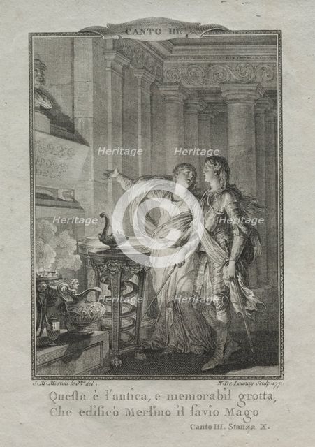 In the Grotto of Merlin, the Magician, 1771. Creator: Nicolas Delaunay (French, 1739-1792).