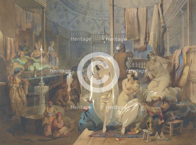 In the Hammam, 1854. Artist: Preziosi, Amedeo (1816-1882)