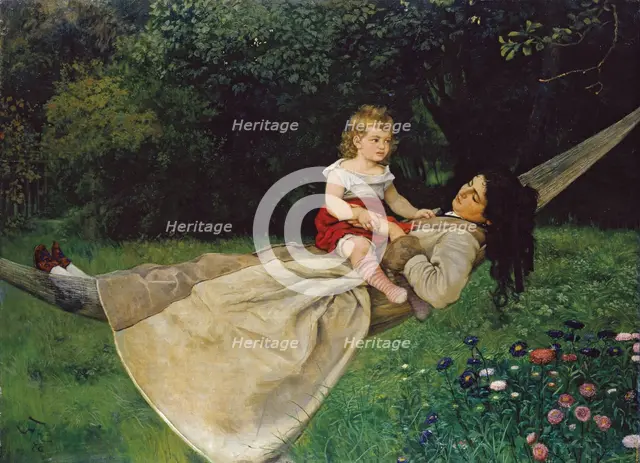 In the Hammock, 1876. Creator: Hans Thoma.