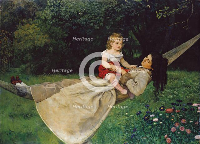 In the Hammock, 1876. Creator: Hans Thoma.
