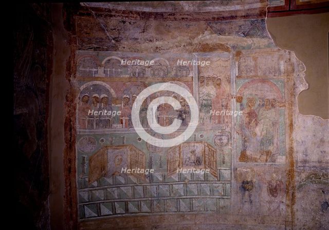 In the Hippodrome, 11th century. Artist: Ancient Russian frescos  