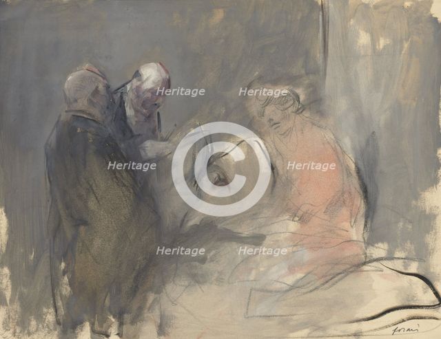 In the Hospital (recto), fourth quarter 1800s or first third 1900s. Creator: Jean Louis Forain (French, 1852-1931).