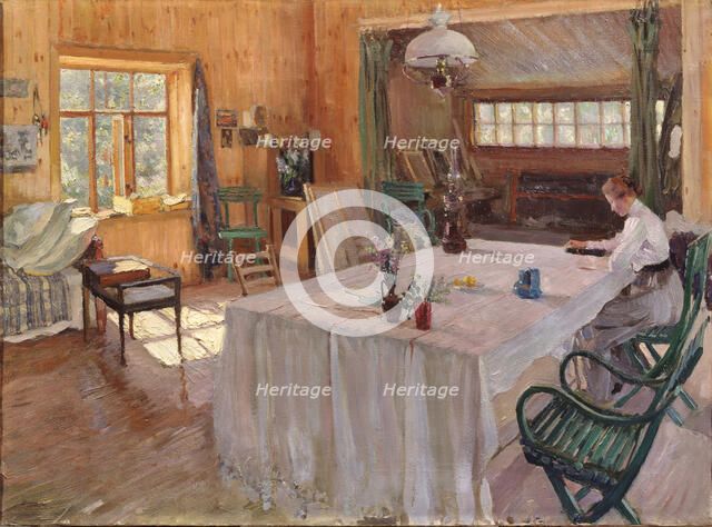 In the House of the Artist Konstantin Korovin, 1907. Artist: Vinogradov, Sergei Arsenyevich (1869-1938)