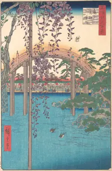 In the Kameido Tenjin Shrine Compound, 1856., 1856. Creator: Ando Hiroshige
