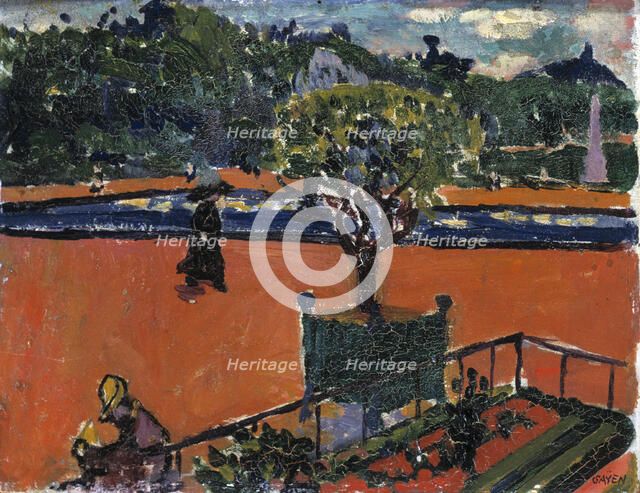 In the Luxembourg Gardens, 1910-1912.  Creator: Henry Lyman Saÿen.