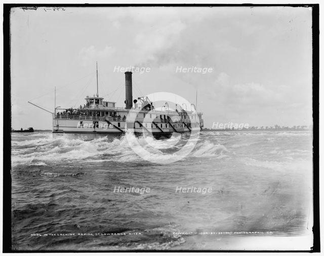 In the Lachine Rapids, St. Lawrence River, c1900. Creator: William H. Jackson.