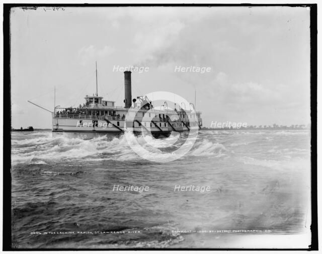 In the Lachine Rapids, St. Lawrence River, c1900. Creator: William H. Jackson.