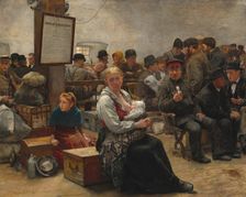 In the Land of Promise, Castle Garden, 1884. Creator: Charles Frederic Ulrich
