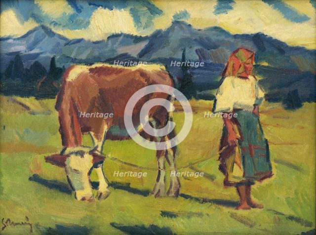 In the Pasture, 1937-1938. Creator: Gustav Mally.