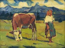 In the Pasture, 1937-1938. Creator: Gustav Mally