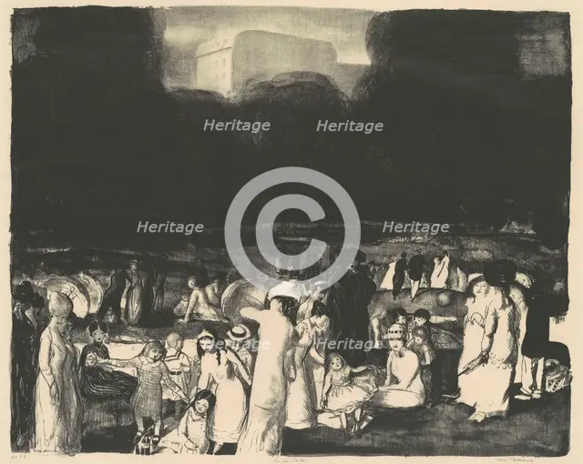 In the Park, Dark, 1916. Creator: George Wesley Bellows.