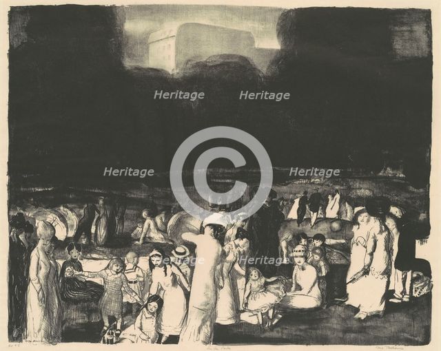 In the Park, Dark, 1916. Creator: George Wesley Bellows.
