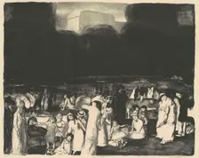 In the Park, Dark, 1916. Creator: George Wesley Bellows
