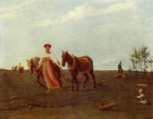 In the Ploughed Field. Spring 1820s, (1965). Creator: Aleksey Venetsianov