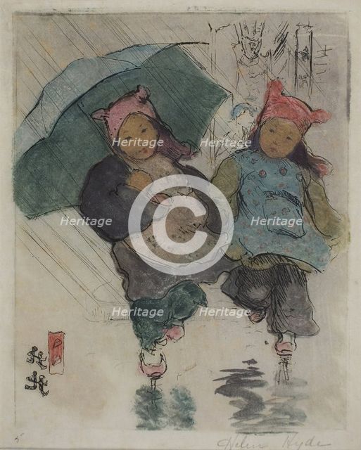 In the Rain, 1898. Creator: Helen Hyde.