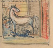 In the stable, 1940-1944. Creator: Arnold Peter Weisz-Kubincan