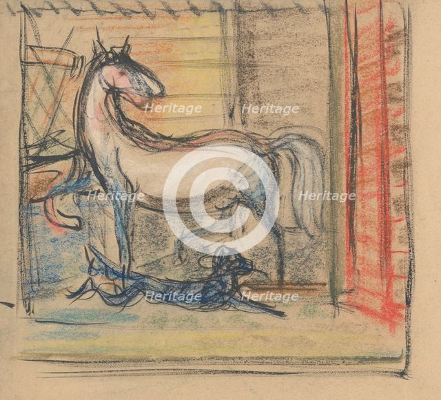 In the stable, 1940-1944. Creator: Arnold Peter Weisz-Kubincan.