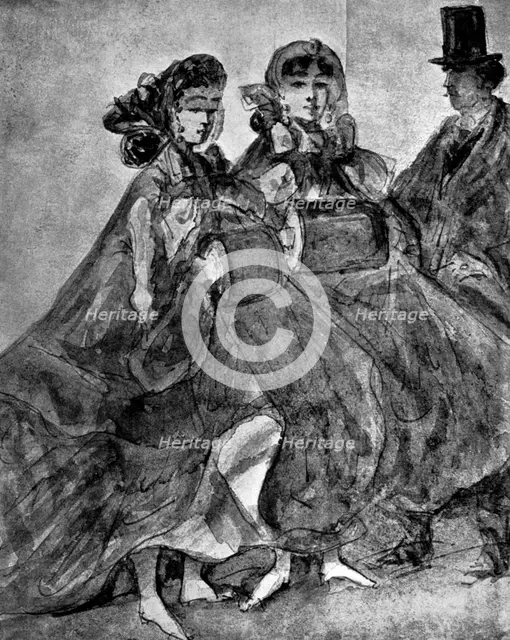 'In the Street', (1930).Artist: Constantin Guys