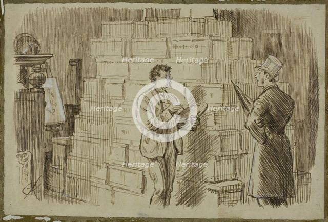 In the Studio, 1870/91. Creator: Charles Samuel Keene.