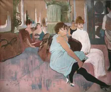 In the Salon at the Rue des Moulins 1894, (1952). Creator: Henri de Toulouse-Lautrec