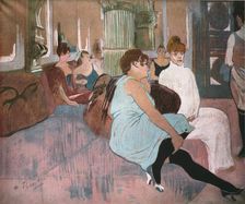 In the Salon at the Rue des Moulins 1894, (1952). Creator: Henri de Toulouse-Lautrec