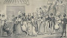 In the Saloon at Covent Garden, 1821 (1920). Artists: Isaac Robert Cruikshank, George Cruikshank