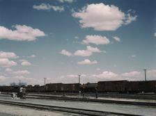 In the Santa Fe R.R. yards, Belen, New Mexico, 1943. Creator: Jack Delano