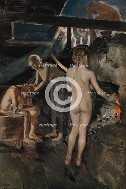 In the Sauna, 1889. Creator: Akseli Gallen-Kallela.