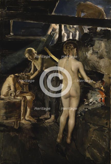 In the Sauna. Artist: Gallen-Kallela, Akseli (1865-1931)
