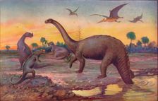In the Saurian Age, when the World's inhabitants were gigantic peptiles, 1907