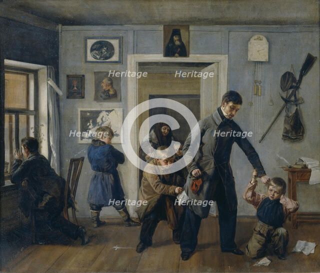 In the school, 1854. Artist: Popov, Andrei Andreyevich (1832-1896)