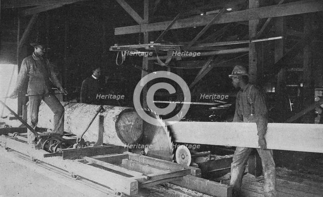 In the school's sawmill, 1904. Creator: Frances Benjamin Johnston.