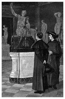 In the Sculpture Gallery 1882