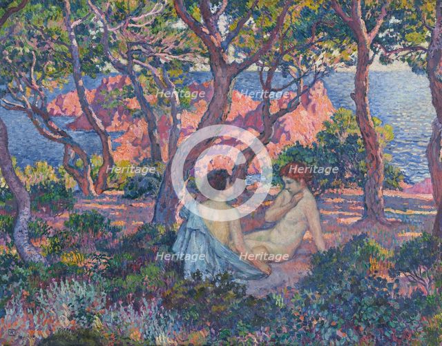 In the shade of the pines (Agay), 1905. Creator: Rysselberghe, Théo van (1862-1926).