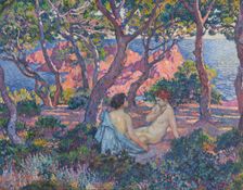In the shade of the pines (Agay), 1905. Creator: Rysselberghe, Théo van (1862-1926)