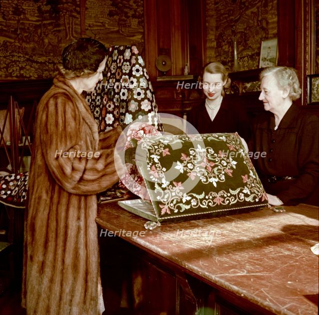 In the show room, Royal School of Needlework, c1955. Creator: Arthur Charles Kirby Ware.