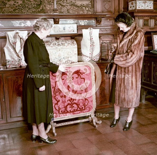 In the show room, Royal School of Needlework, c1955. Creator: Arthur Charles Kirby Ware.