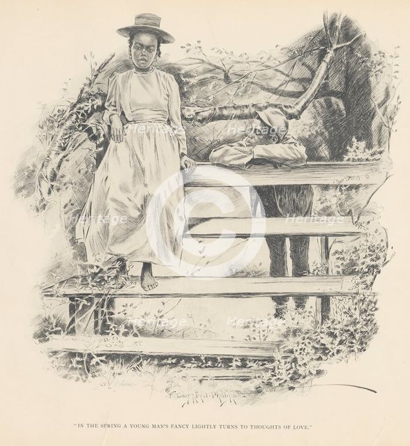 In the spring a young man's fancy lightly turns to thoughts of love, 1899. Creator: Jay Campbell Phillips.