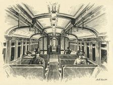In the "Twopenny Tube" - The Central London Railway c1900. Creator: A.E. Huitt