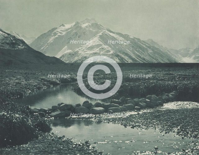 In the Tasman Valley. From the album: Camera Pictures of New Zealand, 1920s. Creator: Harry Moult.