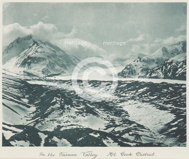 In the Tasman Valley, Mt Cook district. From the album: Record Pictures of New Zealand,  1920s. Creator: Harry Moult.