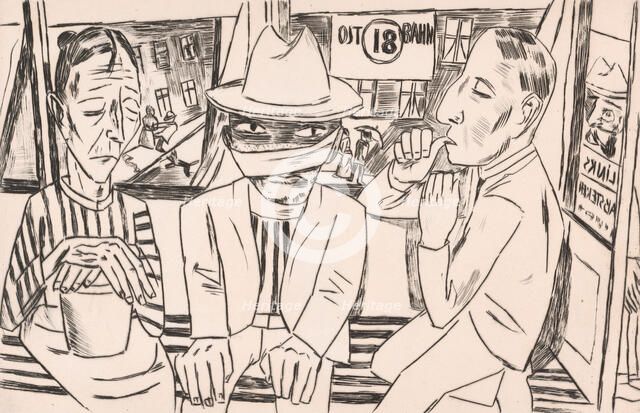 In the Tram (In der Trambahn), 1922. Creator: Max Beckmann.