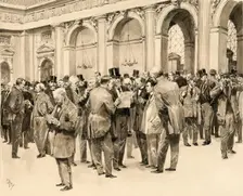 In the trading hall of the Vienna Stock Exchange. Creator: Hey, Paul (1867-1952)