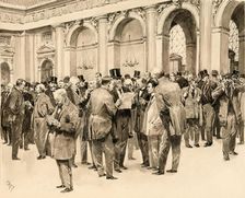 In the trading hall of the Vienna Stock Exchange. Creator: Hey, Paul (1867-1952)