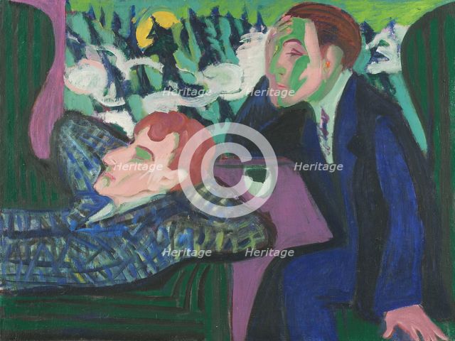 In the Train (Albert Müller and Kirchner), 1925-1926. Creator: Ernst Kirchner.