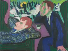In the Train (Albert Müller and Kirchner), 1925-1926. Creator: Ernst Kirchner