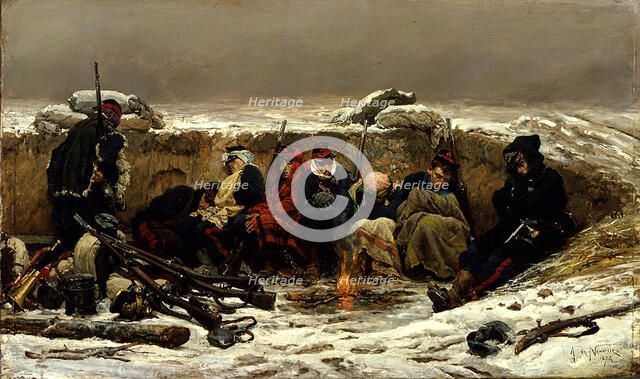 In the Trenches, 1874. Creator: Alphonse de Neuville.