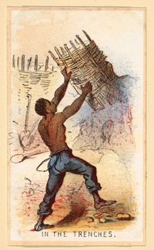 In The Trenches, pub. 1864 (colour lithograph). Creator: Winslow Homer (1836–1910)