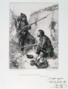 In the trenches, Siege of Paris, Franco-Prussian War, 1870-1871 (1871). Artist: Auguste Bry