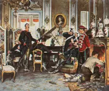 In the Troops Quarters outside Paris, 1870/71, (1936). Creator: Unknown